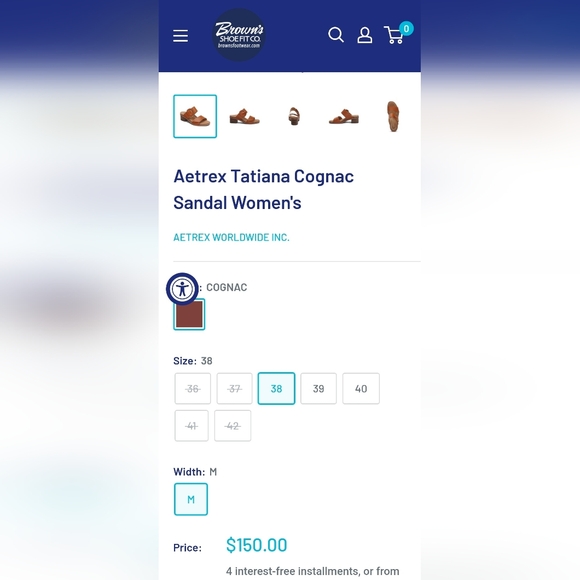 Aetrex Tatiana Cognac Sandal Women's. Size 10 - Picture 11 of 11